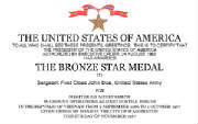 Bronze Star Certificate