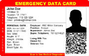 Emergency Data Card