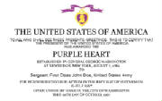 Purple Heart Certificate